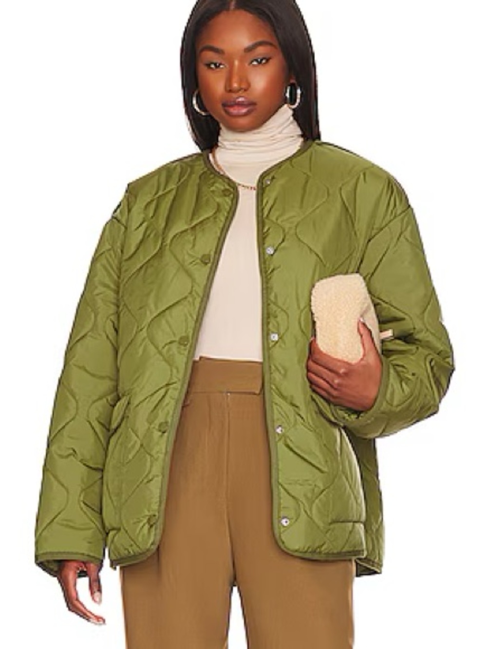 Quilted Olive Green Lightweight Jacket - Women's Revolve
